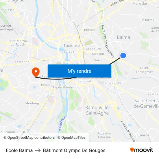 Ecole Balma to Bâtiment Olympe De Gouges map