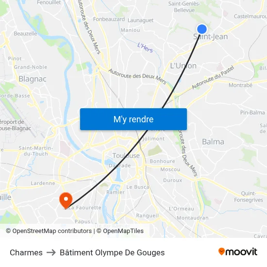 Charmes to Bâtiment Olympe De Gouges map