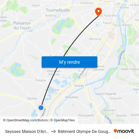 Seysses Maison D'Arrêt to Bâtiment Olympe De Gouges map