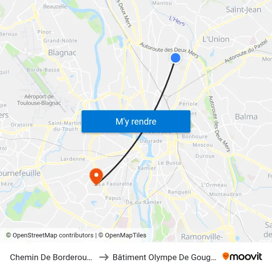 Chemin De Borderouge to Bâtiment Olympe De Gouges map
