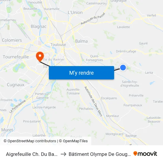 Aigrefeuille Ch. Du Baric to Bâtiment Olympe De Gouges map
