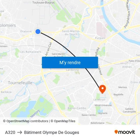 A320 to Bâtiment Olympe De Gouges map
