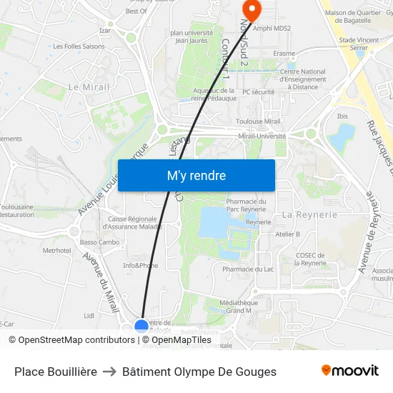 Place Bouillière to Bâtiment Olympe De Gouges map