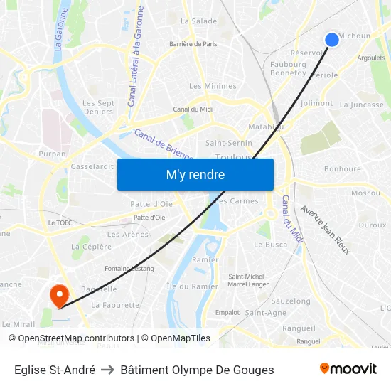 Eglise St-André to Bâtiment Olympe De Gouges map