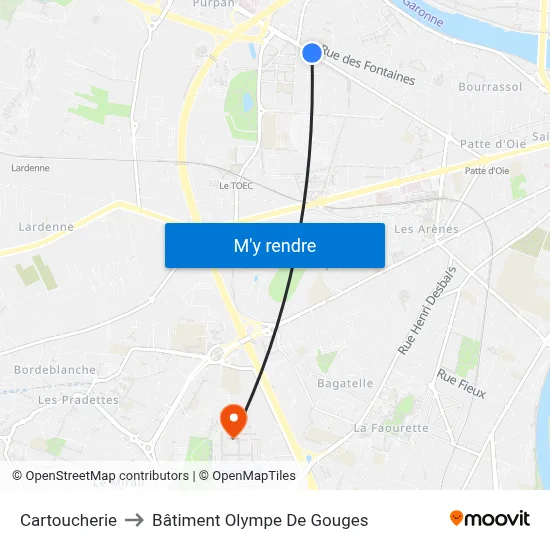 Cartoucherie to Bâtiment Olympe De Gouges map