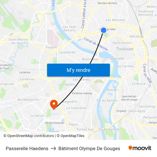 Passerelle Haedens to Bâtiment Olympe De Gouges map