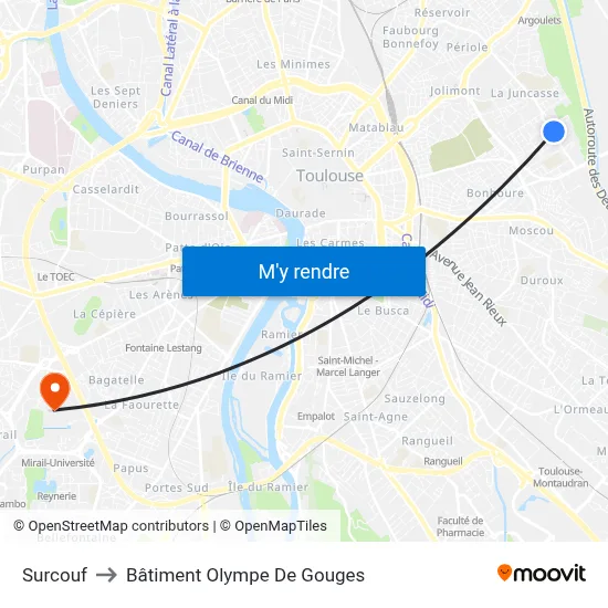 Surcouf to Bâtiment Olympe De Gouges map