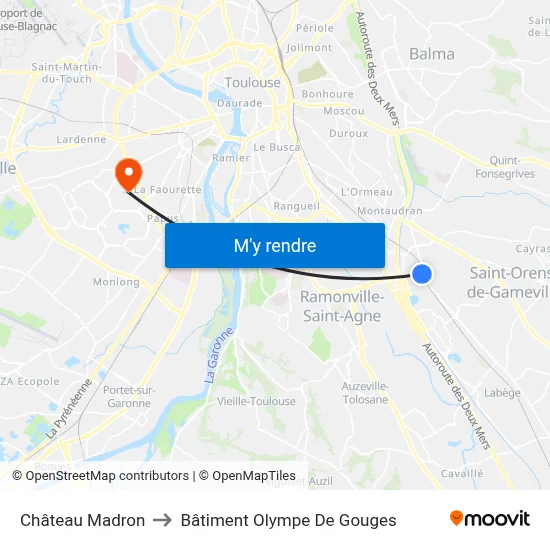 Château Madron to Bâtiment Olympe De Gouges map