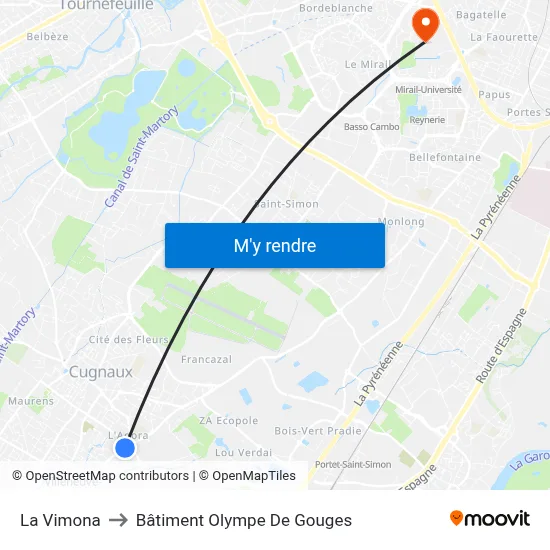 La Vimona to Bâtiment Olympe De Gouges map