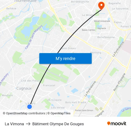 La Vimona to Bâtiment Olympe De Gouges map