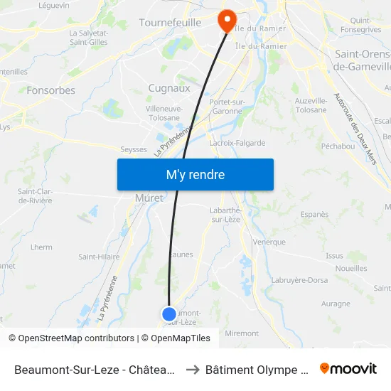 Beaumont-Sur-Leze - Château De Beaumont to Bâtiment Olympe De Gouges map