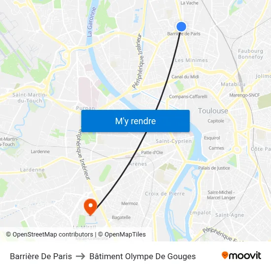 Barrière De Paris to Bâtiment Olympe De Gouges map