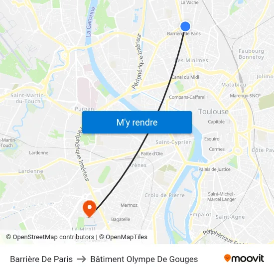 Barrière De Paris to Bâtiment Olympe De Gouges map