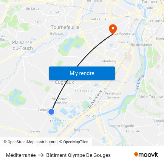 Méditerranée to Bâtiment Olympe De Gouges map