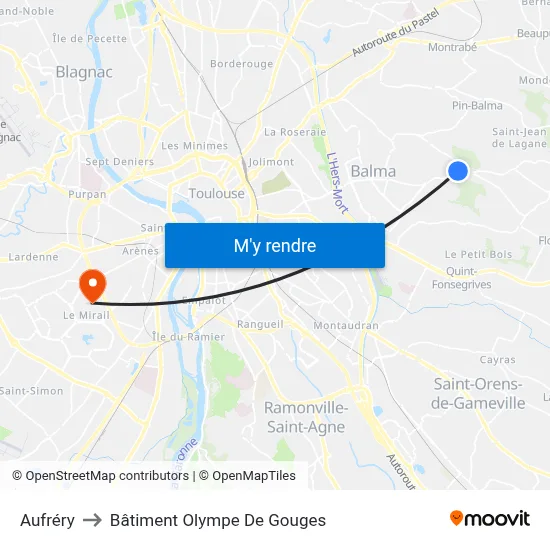 Aufréry to Bâtiment Olympe De Gouges map