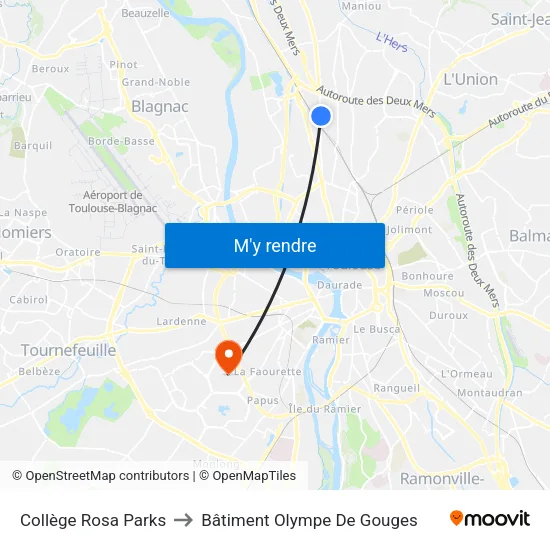Collège Rosa Parks to Bâtiment Olympe De Gouges map