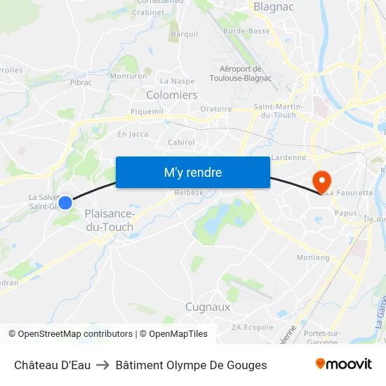 Château D'Eau to Bâtiment Olympe De Gouges map