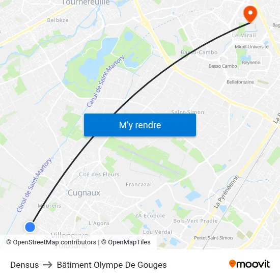 Densus to Bâtiment Olympe De Gouges map