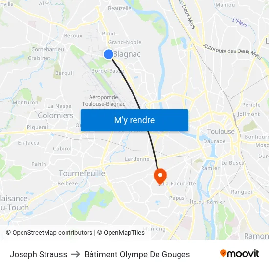 Joseph Strauss to Bâtiment Olympe De Gouges map
