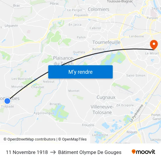 11 Novembre 1918 to Bâtiment Olympe De Gouges map