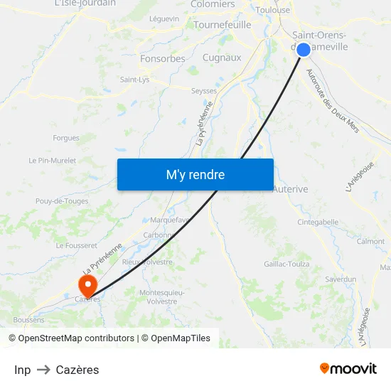 Inp to Cazères map