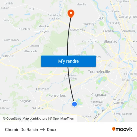 Chemin Du Raisin to Daux map