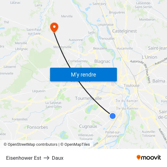 Eisenhower Est to Daux map