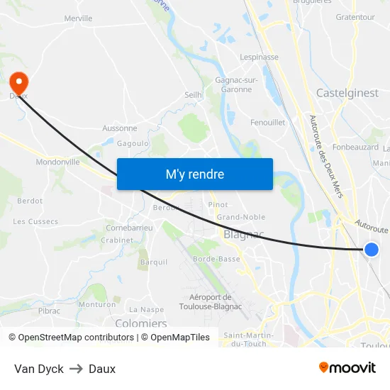 Van Dyck to Daux map