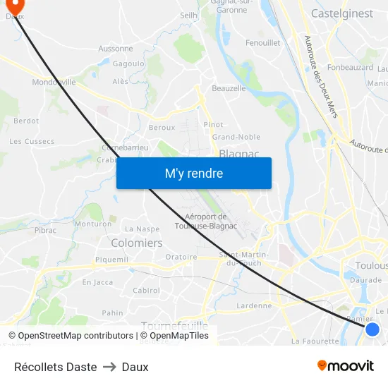 Récollets Daste to Daux map