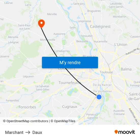 Marchant to Daux map
