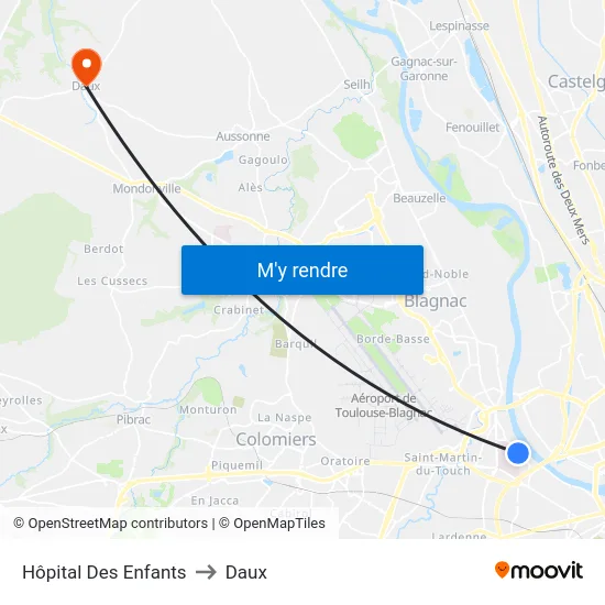 Hôpital Des Enfants to Daux map