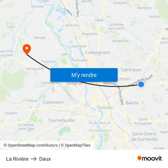 La Rivière to Daux map