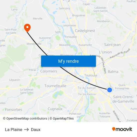 La Plaine to Daux map