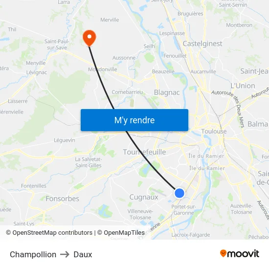 Champollion to Daux map