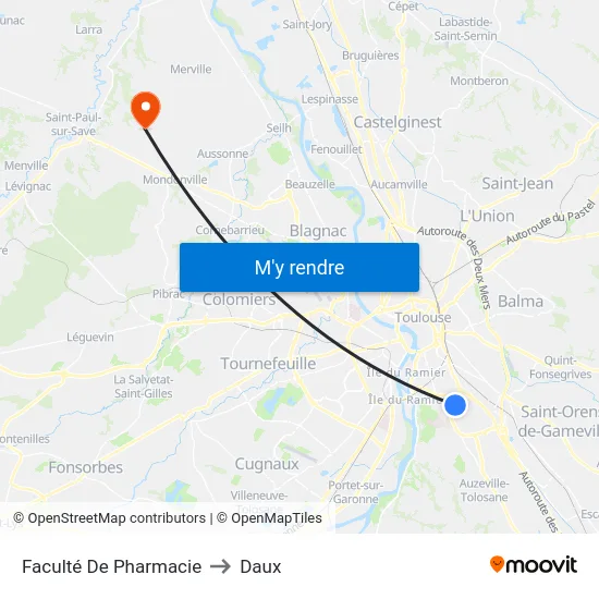 Faculté De Pharmacie to Daux map