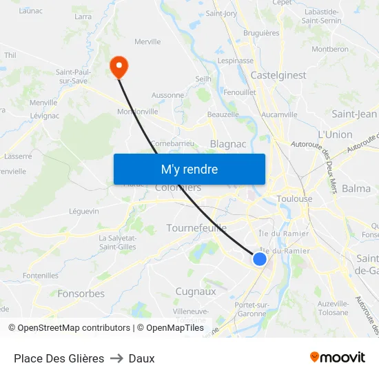 Place Des Glières to Daux map