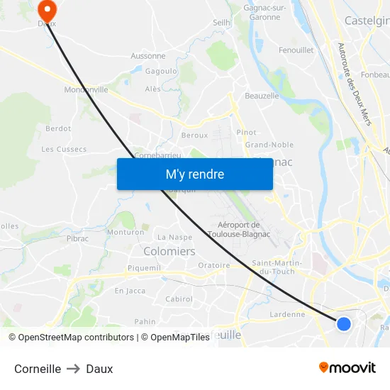 Corneille to Daux map