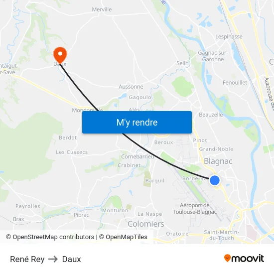 René Rey to Daux map