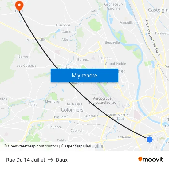 Rue Du 14 Juillet to Daux map