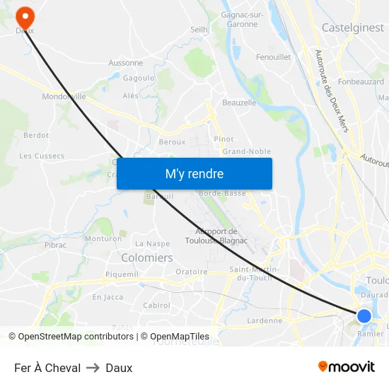 Fer À Cheval to Daux map