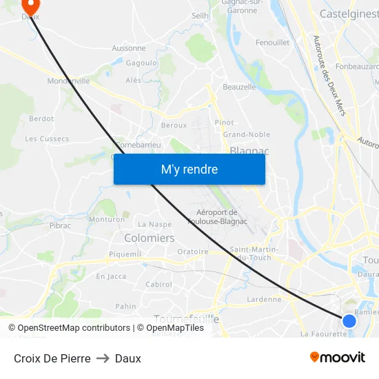 Croix De Pierre to Daux map