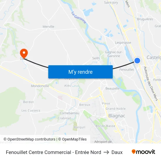 Fenouillet Centre Commercial - Entrée Nord to Daux map
