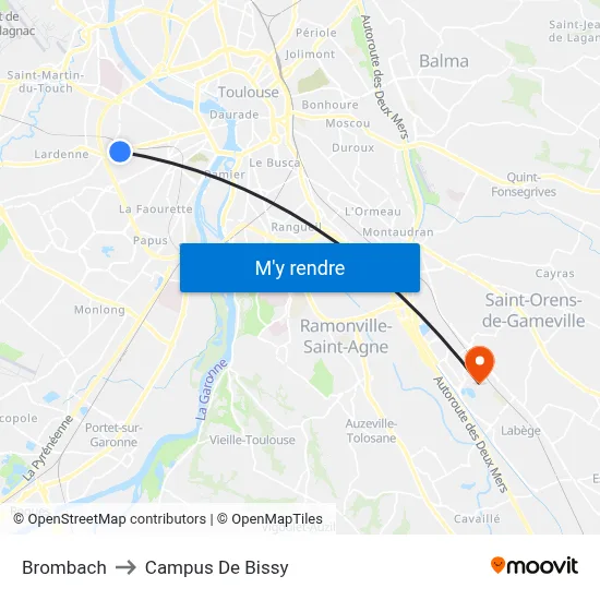 Brombach to Campus De Bissy map