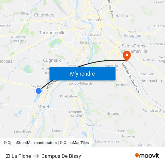 Zi La Piche to Campus De Bissy map