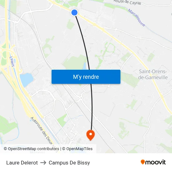 Laure Delerot to Campus De Bissy map