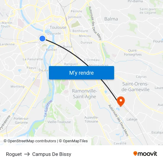 Roguet to Campus De Bissy map