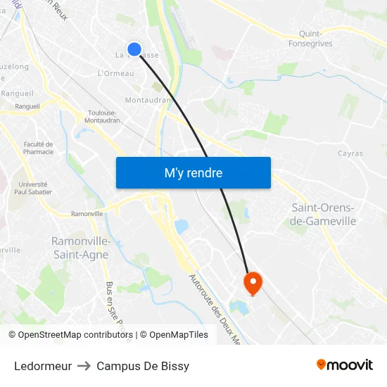 Ledormeur to Campus De Bissy map