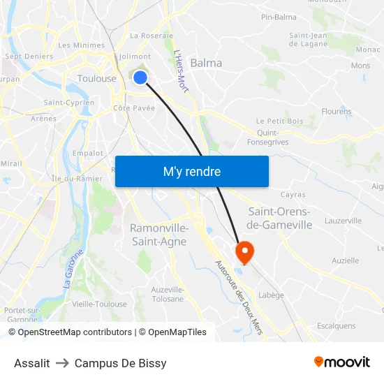 Assalit to Campus De Bissy map