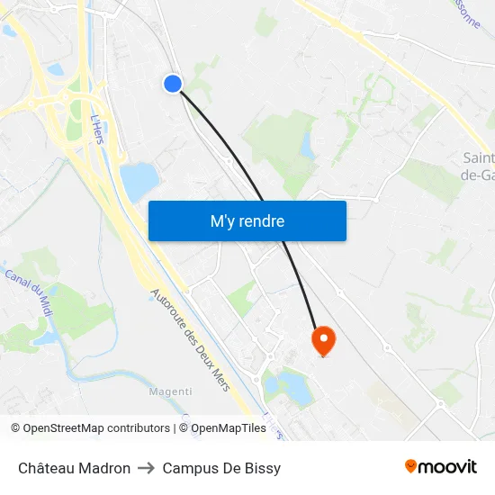 Château Madron to Campus De Bissy map