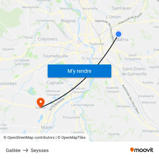 Galilée to Seysses map